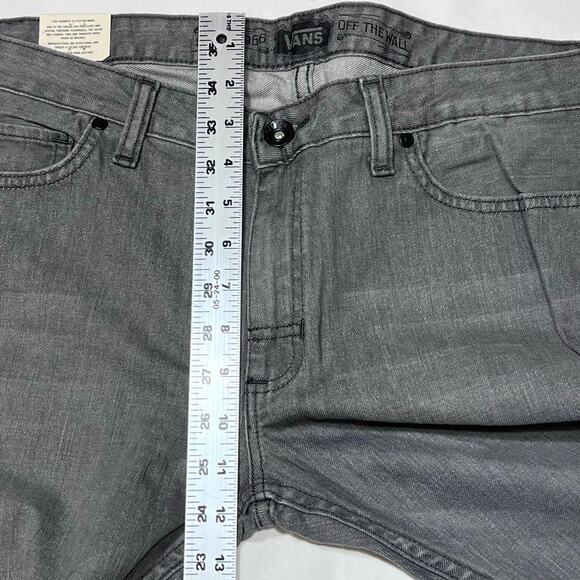 Vans Off the Wall Slimbo Denim Jeans Women 32x32 Gray Slim Fit Low Rise New - Picture 8 of 10